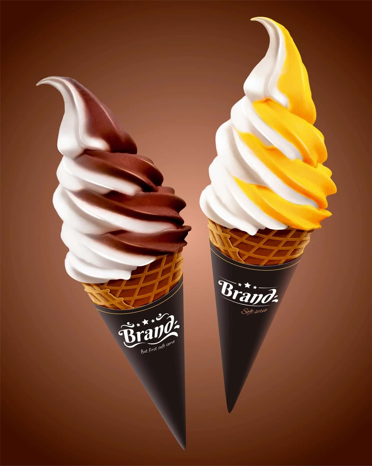 Mango shokoladli muzqaymoq konusi | Mango chocolate ice cream cone 1