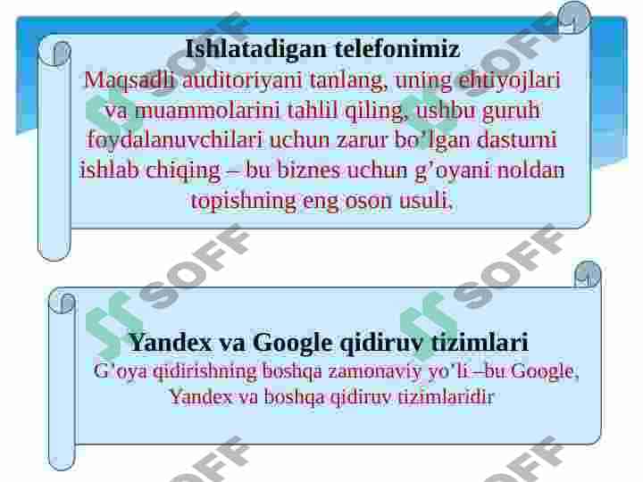 Biznes g’oyalarni shakllantirish 8