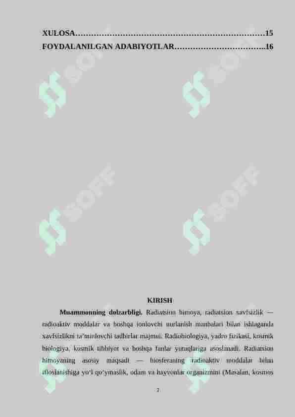 RADIATSION HIMOYA VA XAVFSIZLIK ASOSLARI 2