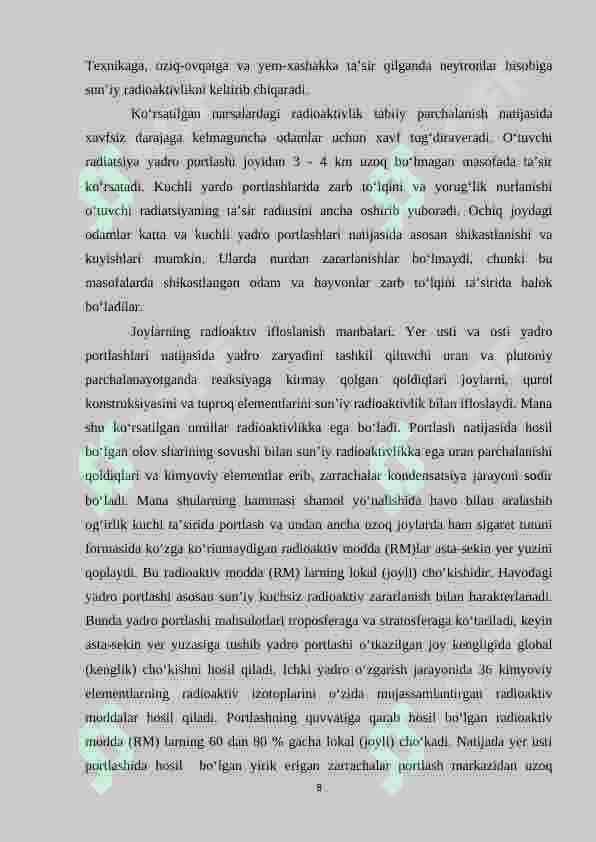 RADIATSION HIMOYA VA XAVFSIZLIK ASOSLARI 8