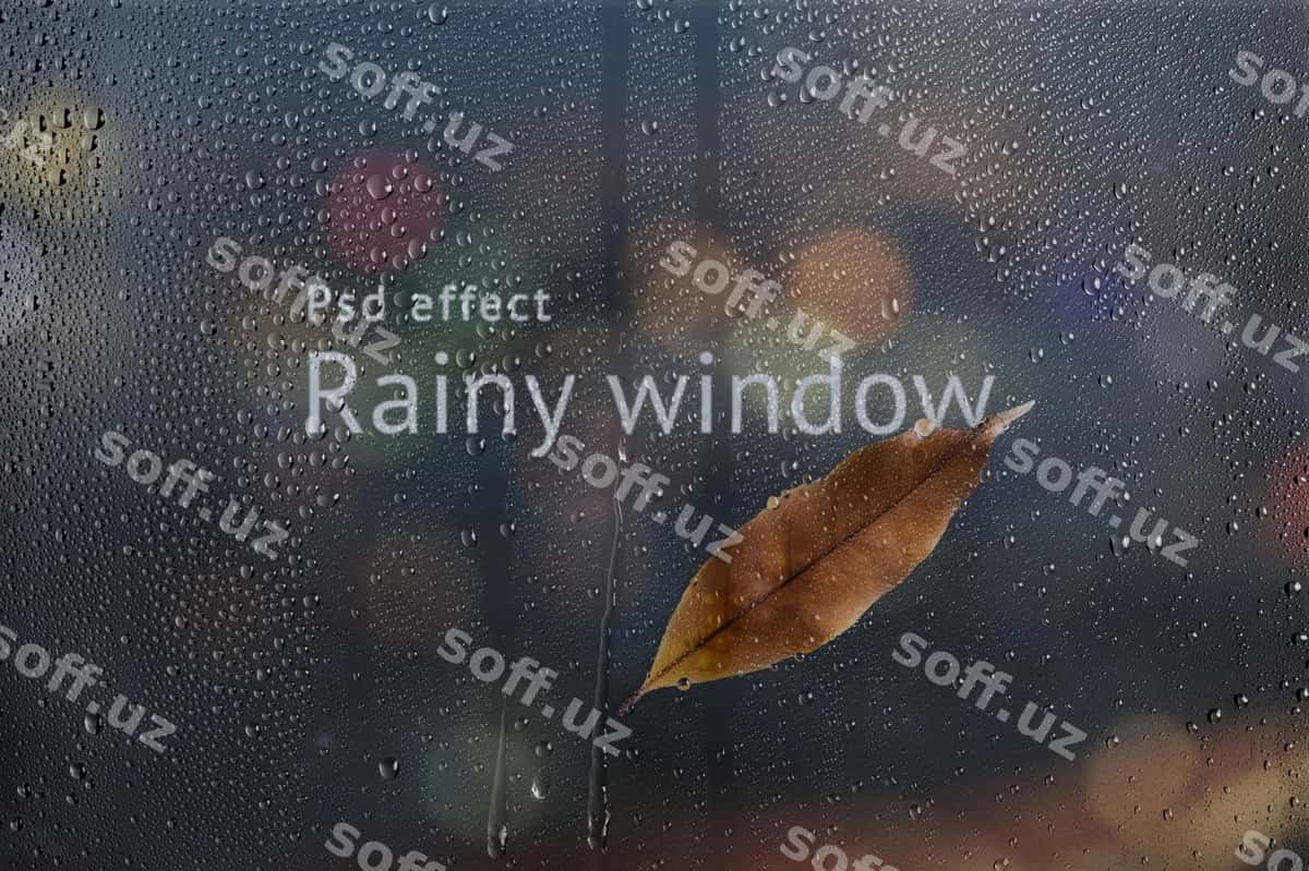 Yomg'irli deraza psd effekt oson overlay qo'shish | Rainy window psd effect easy overlay add 1