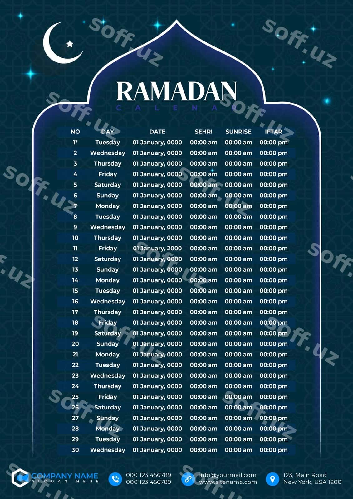 Ramazon kalendar dizayni | Ramadan calendar design 1