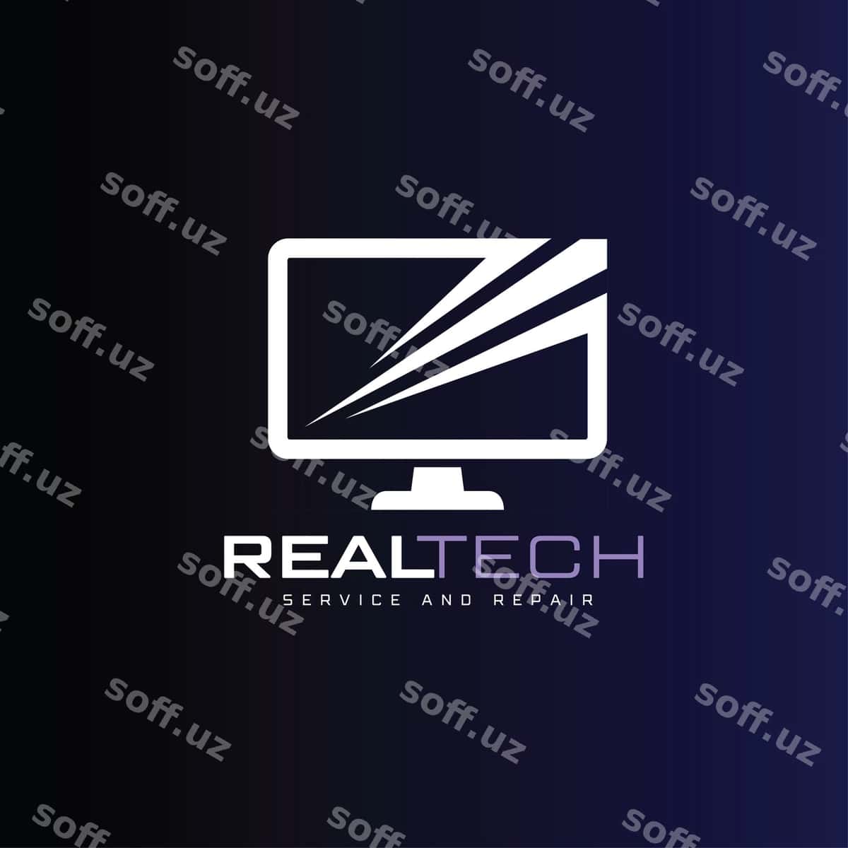 Haqiqiy texnologiya logotipi ekran logotipi monitor logotipi | Real tech logo screen logo monitor logo 1