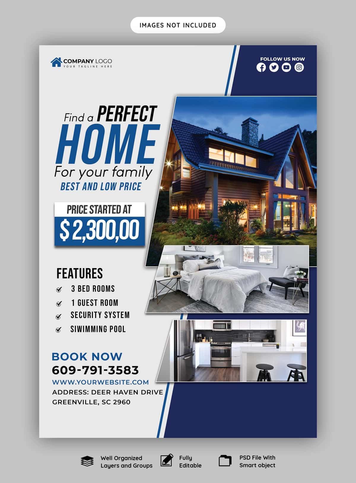 🏠 Ko‘chmas Mulk Flyer va Poster Shabloni 1