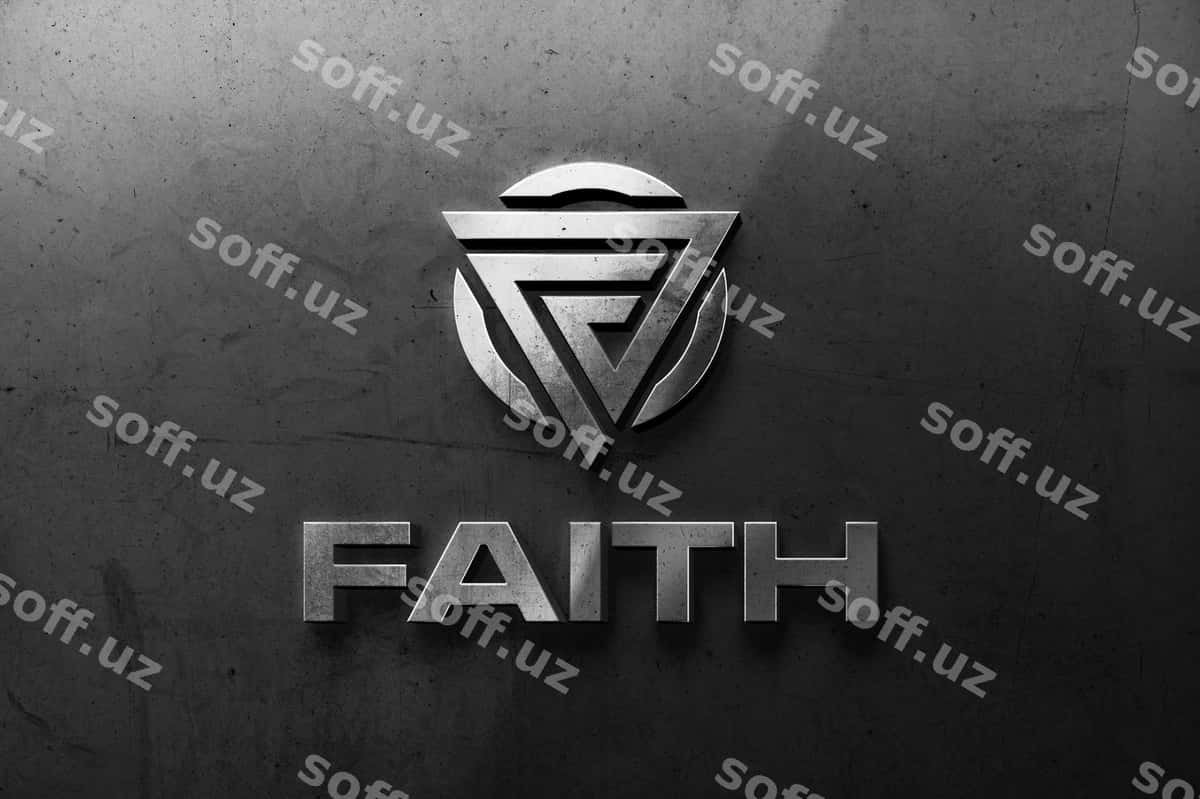 Realistik 3d logotip mockup devor | Realistic 3d logo mockup wall 1
