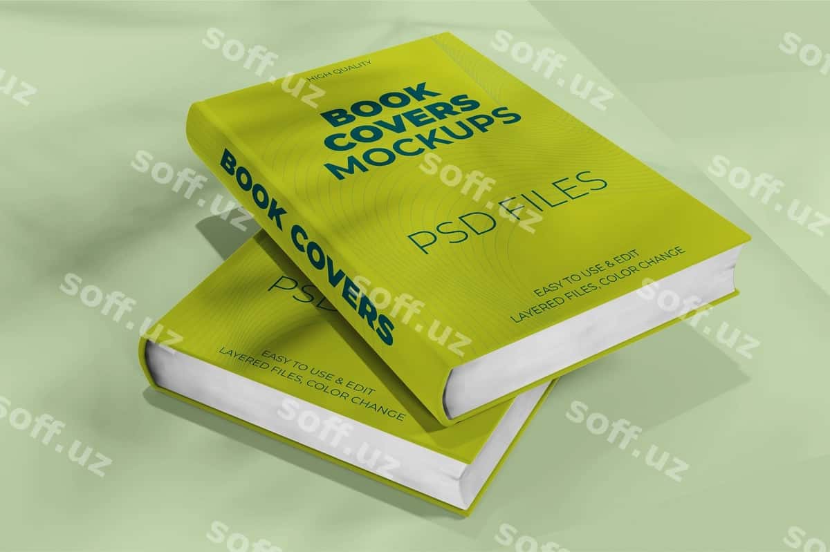 Haqiqiy kitob muqaddima namunasi | Realistic book cover mockup 1