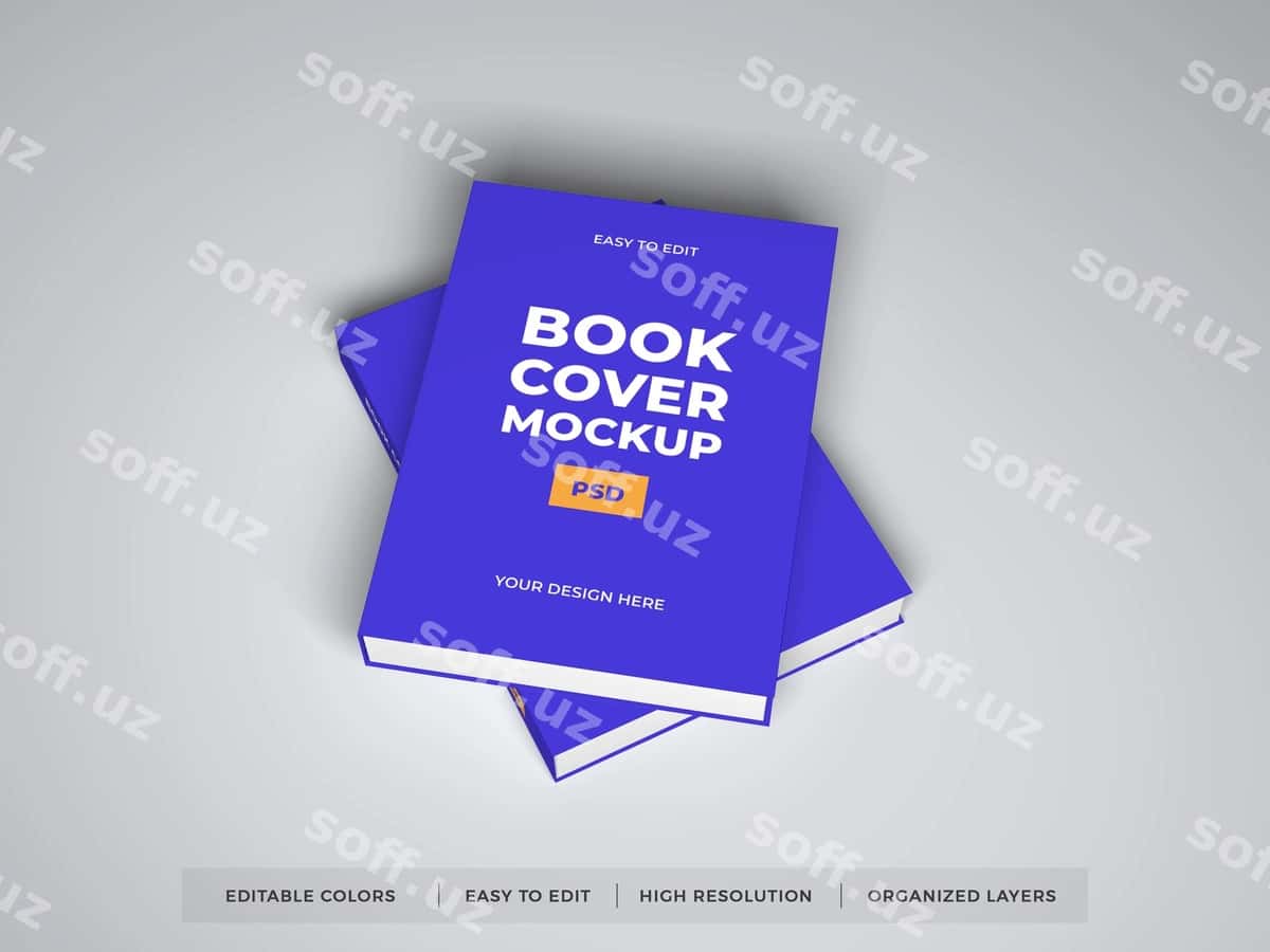 Realistik kitoblar muqovasi maketi | Realistic books cover mockup 1