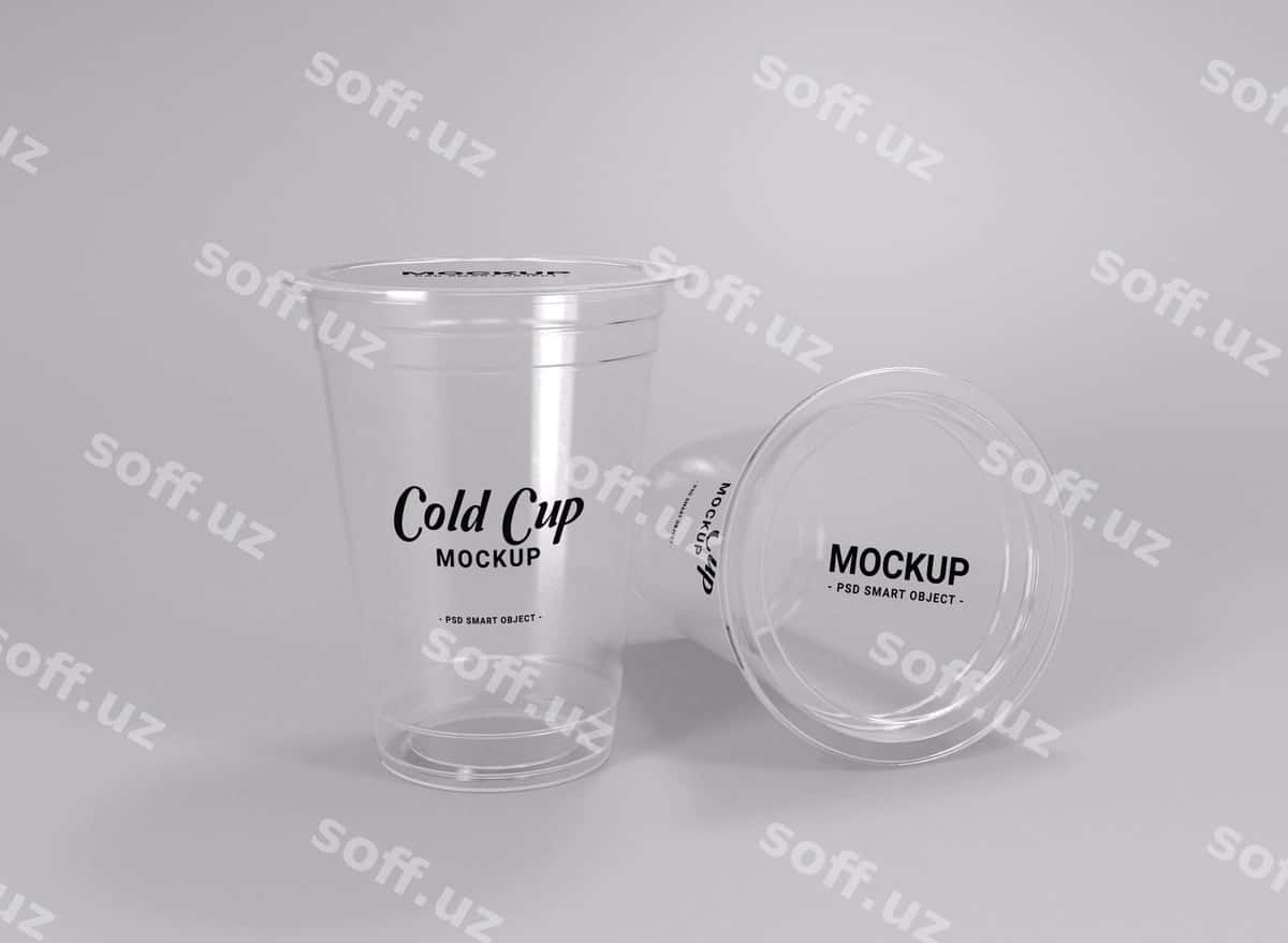 Haqiqiy sovuq stakan maketi | Realistic cold cup mockup 1