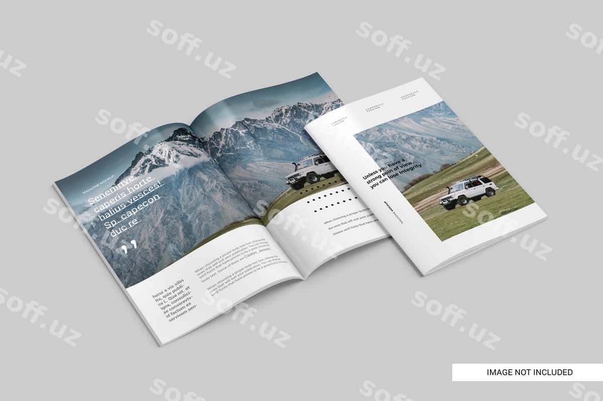 Realistik jurnal shabloni | Realistic magazine template 1