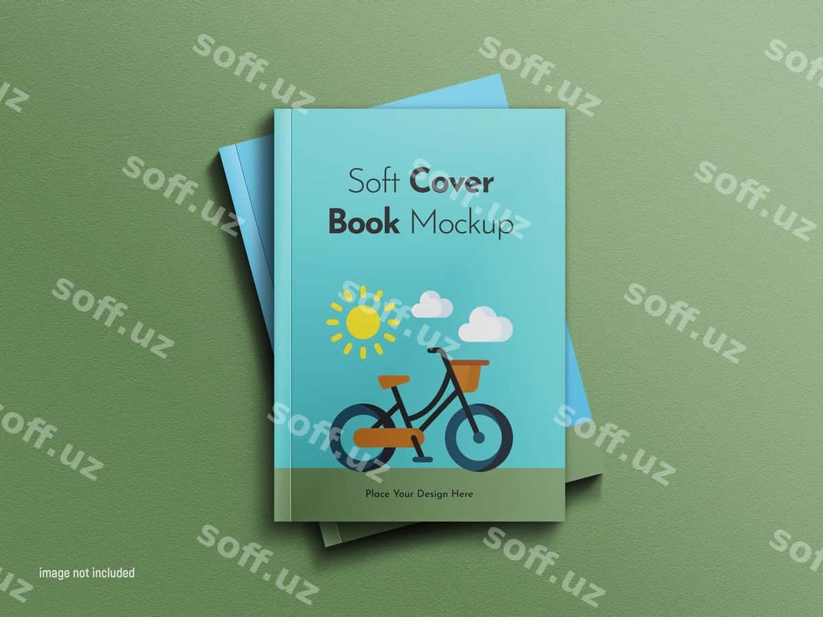 Haqiqiy psd yumshoq muqova kitob mockup | Realistic psd softcover book mockup 1