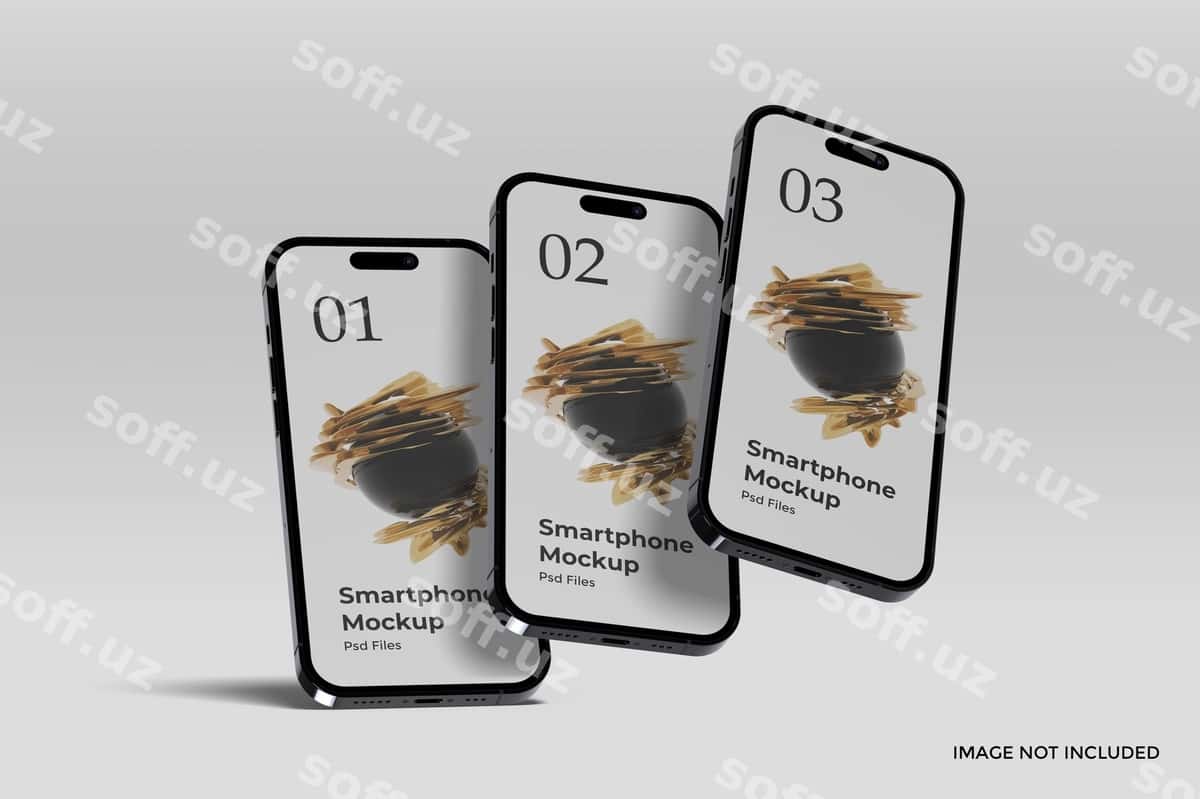 Haqiqiy akhlqiy smartfon taqdimoti mockup | Realistic smartphone presentation mockup 1