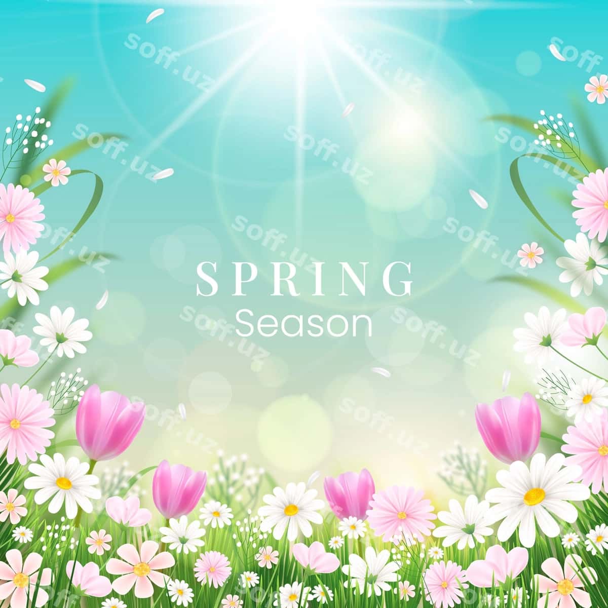 Haqiqiy bahor vaqti illustratsiyasi | Realistic spring time illustration 1