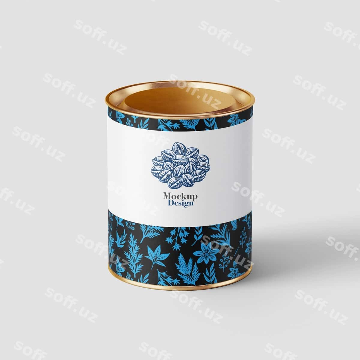Realistik metal quti namuna dizayni | Realistic tin can mockup design 1