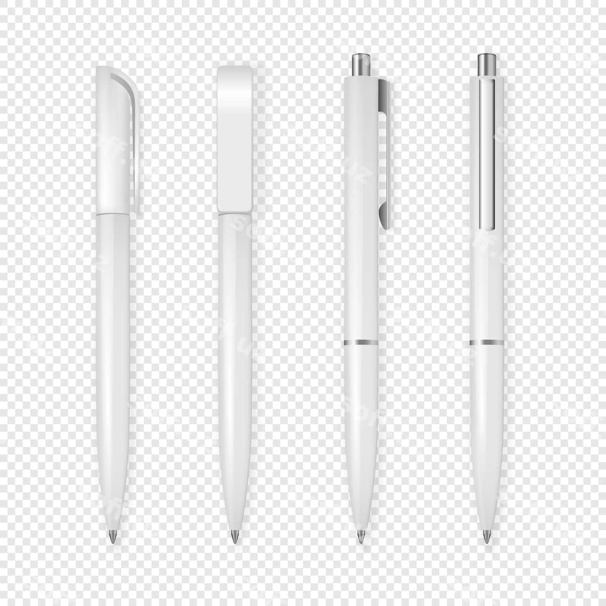 Haqiqiy oq ruchka ikon komplekti | Realistic white pen icon set 1