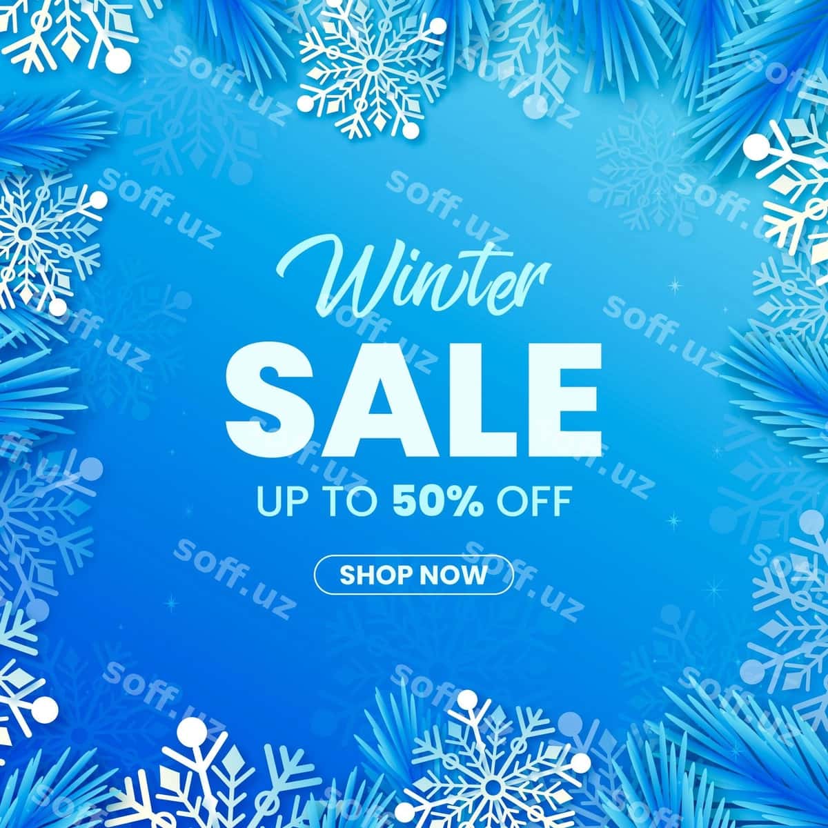 Haqiqiy qish sotuvi chegirmasi bilan | Realistic winter sale with offer 1