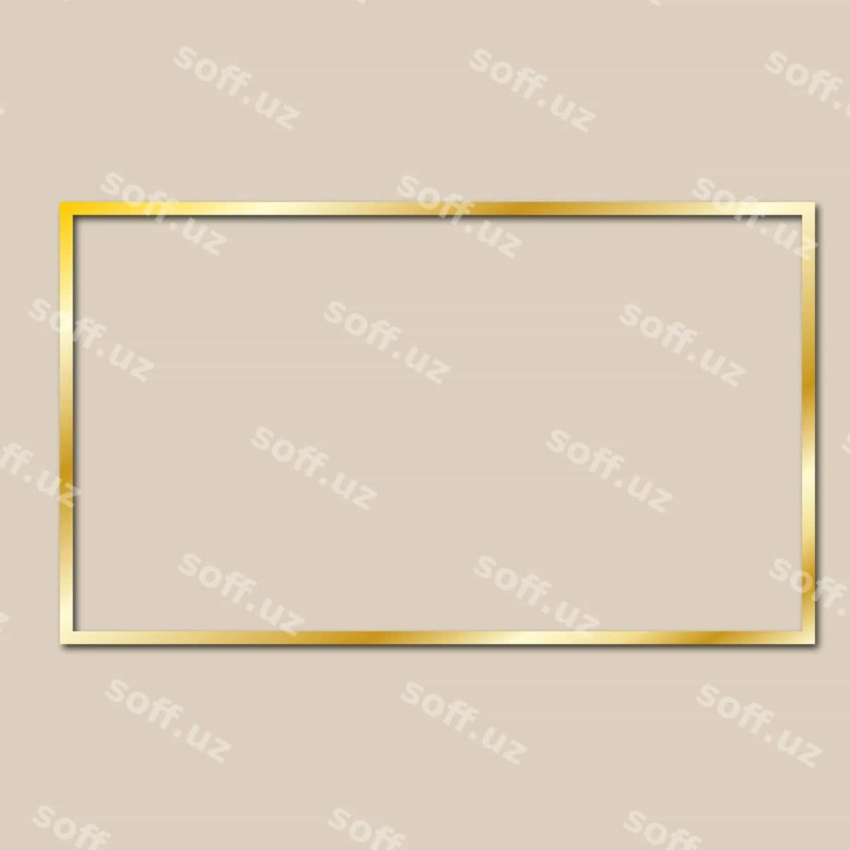 To'g'ri to'rtburchak o'ttizramali ramka bej fon | Rectangular gold frame beige background 1