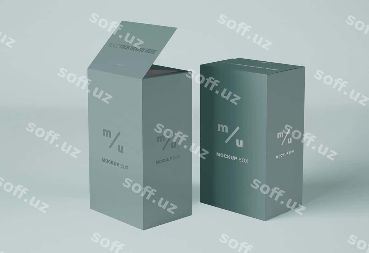 To'g'ri to'rtburchak qog'oz qutilari namunasi | Rectangular paper boxes mockup 1