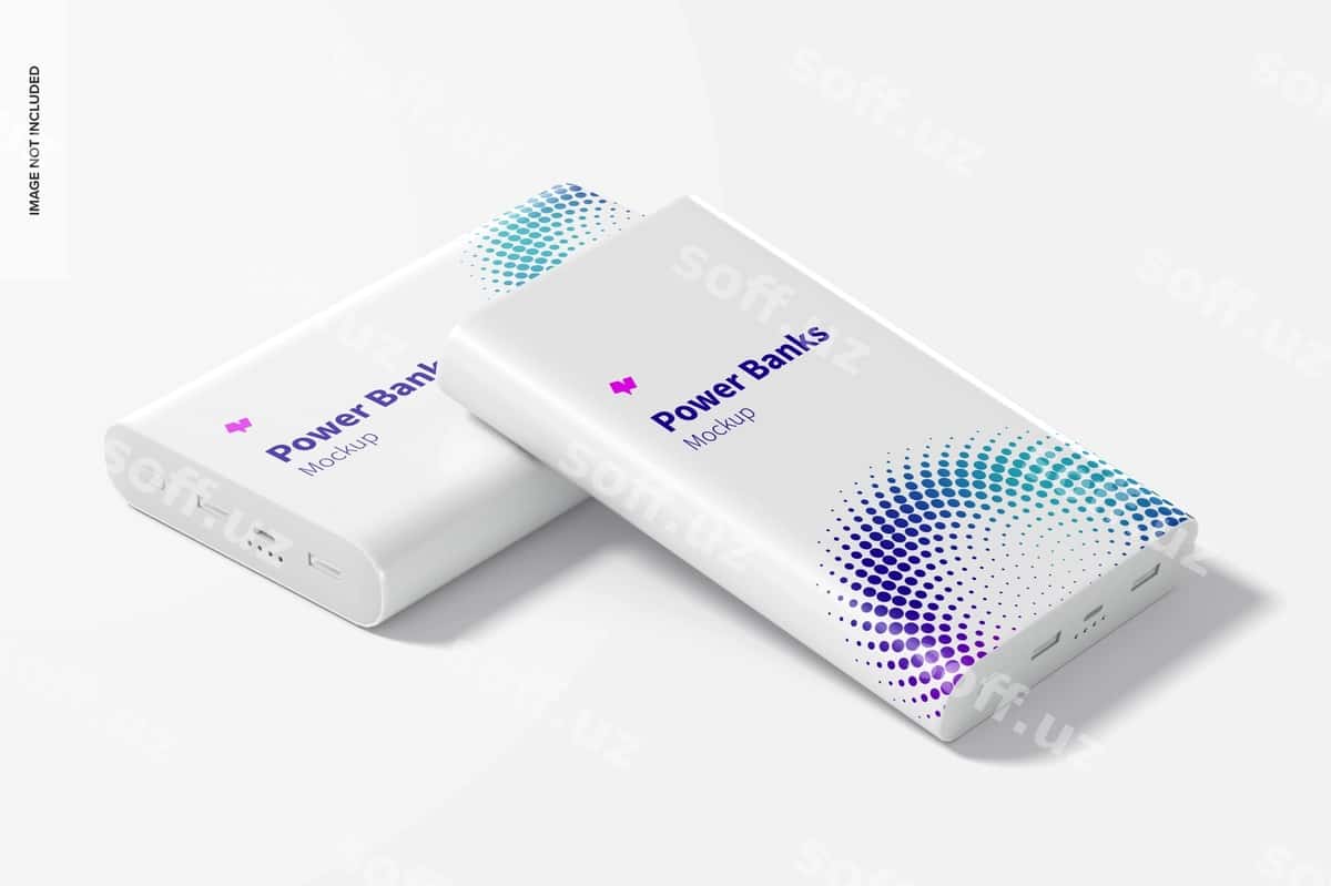 To'rtburchak quvvat banklari namunasi | Rectangular power banks mockup 1