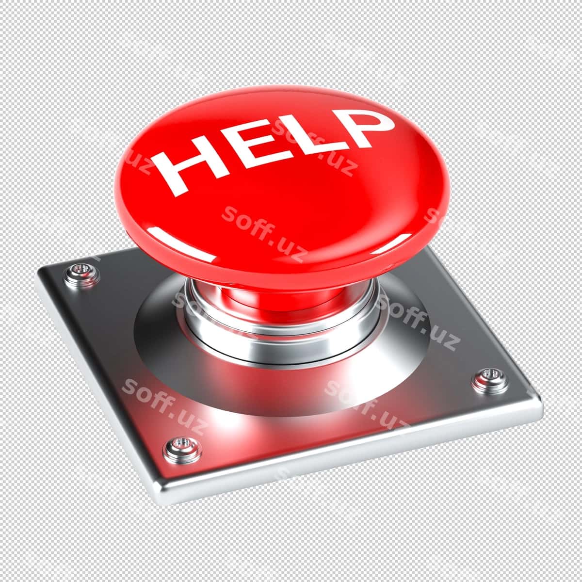 Yordam belgisi bilan qizil favqulodda tugma | Red emergency button with help sign 1