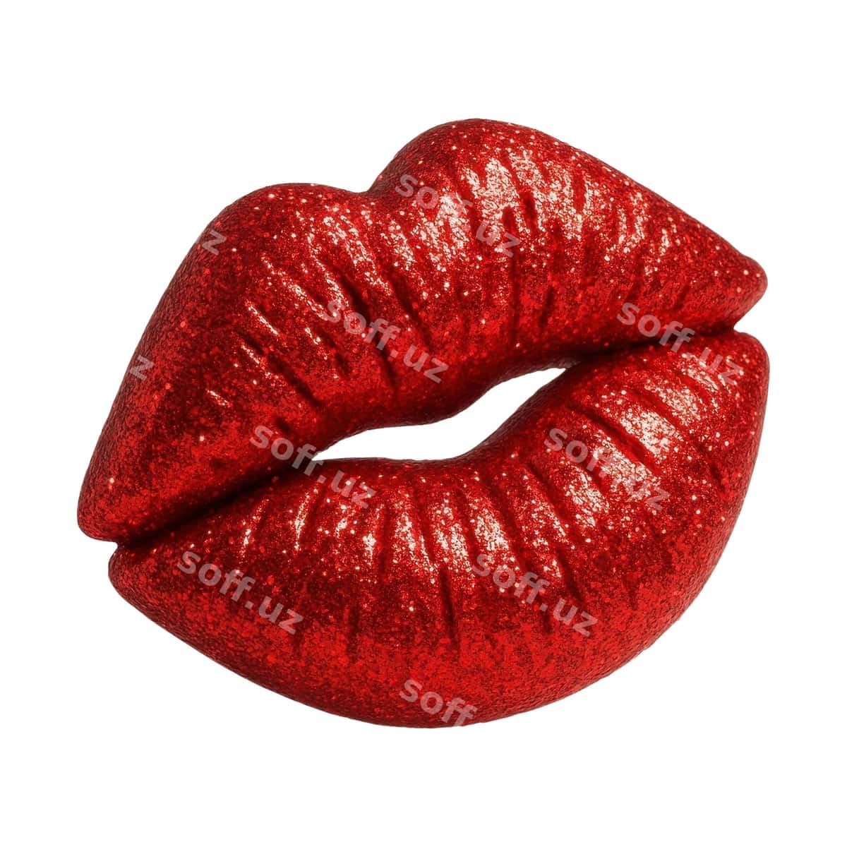 Qizil parıltı lablar o'tkazilgan belki | Red glitter lips kiss mark 1
