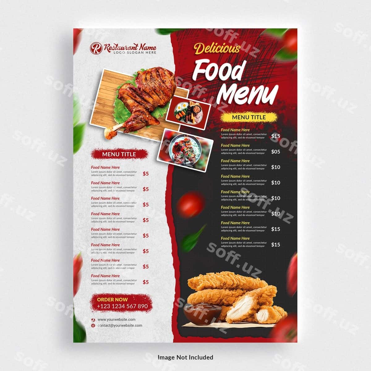Restoranlar ovqat menyusi dizayn shabloni | Restaurants food menu design template 1