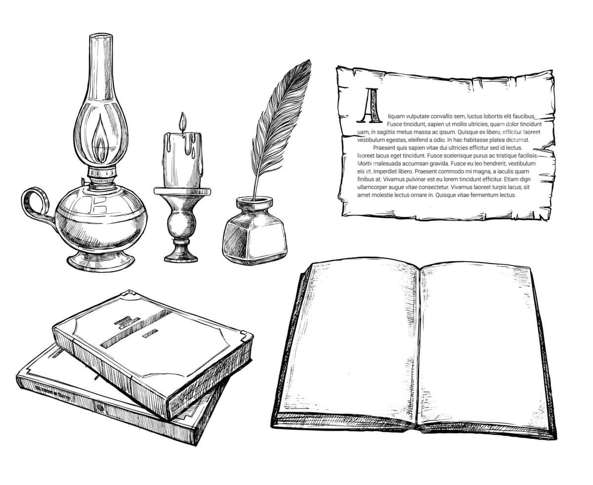 Retro yozish aksessuarlari komplekti | Retro writing accessories set 1