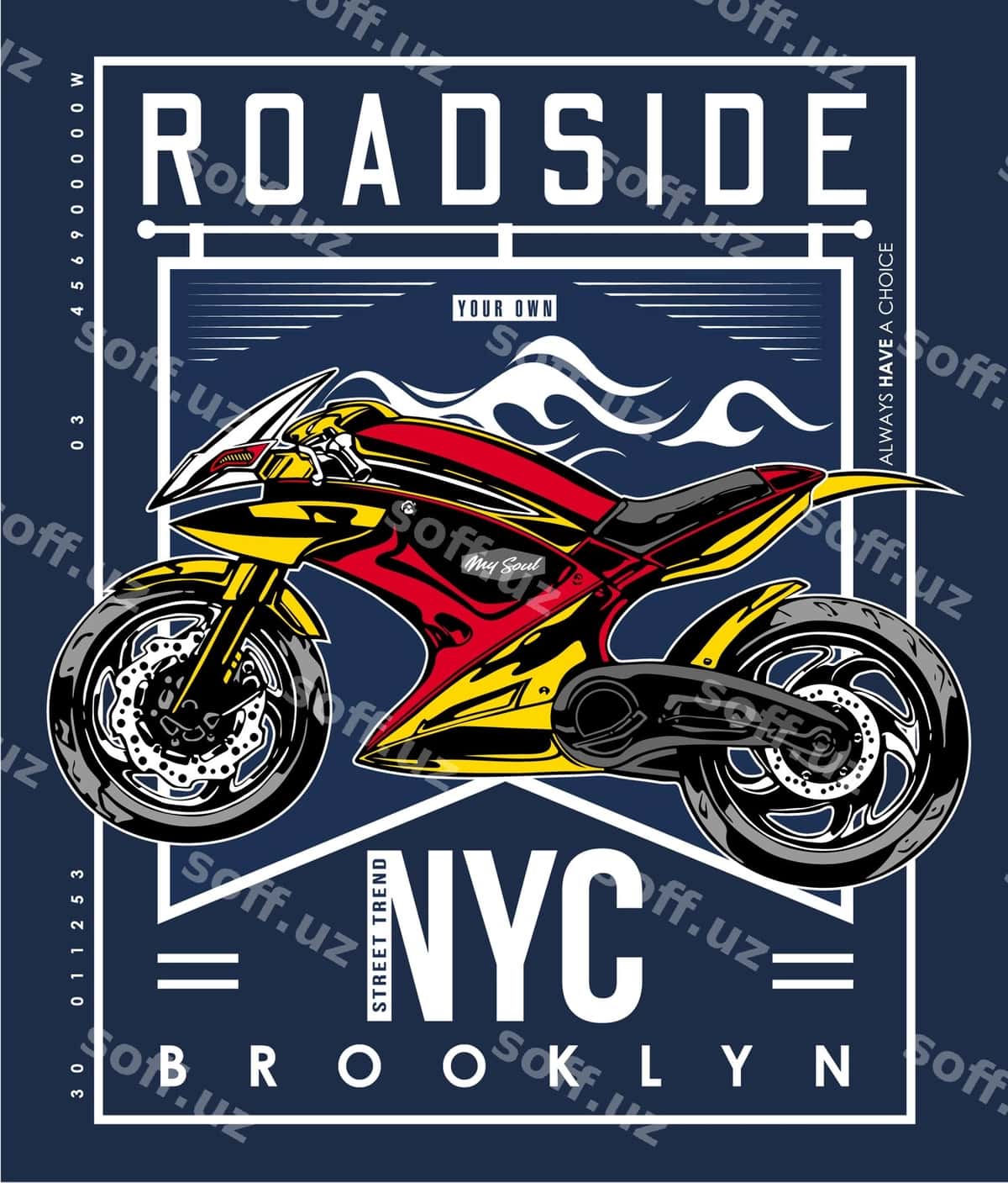Yo'l yonidagi NYC futbolka | Roadside nyc t shirt 1