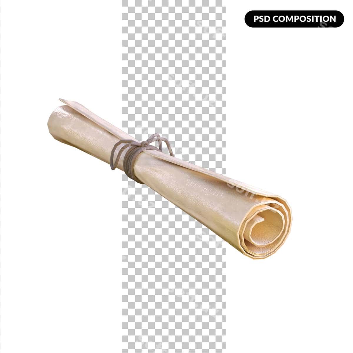 Oq rangli izolyatsiyalangan pergament o'rami | Rolled parchment scroll isolated white 1