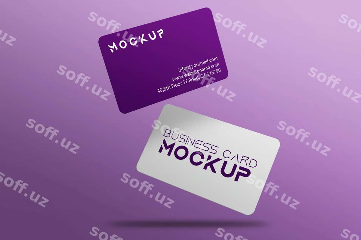 Doira shaklidagi biznes karta namunasi | Rounded business card mockup 1