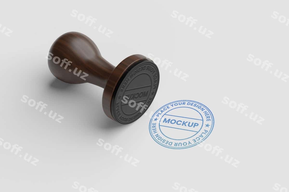 Gofra pechat logotipi namunasi | Rubber stamp logo mockup 1