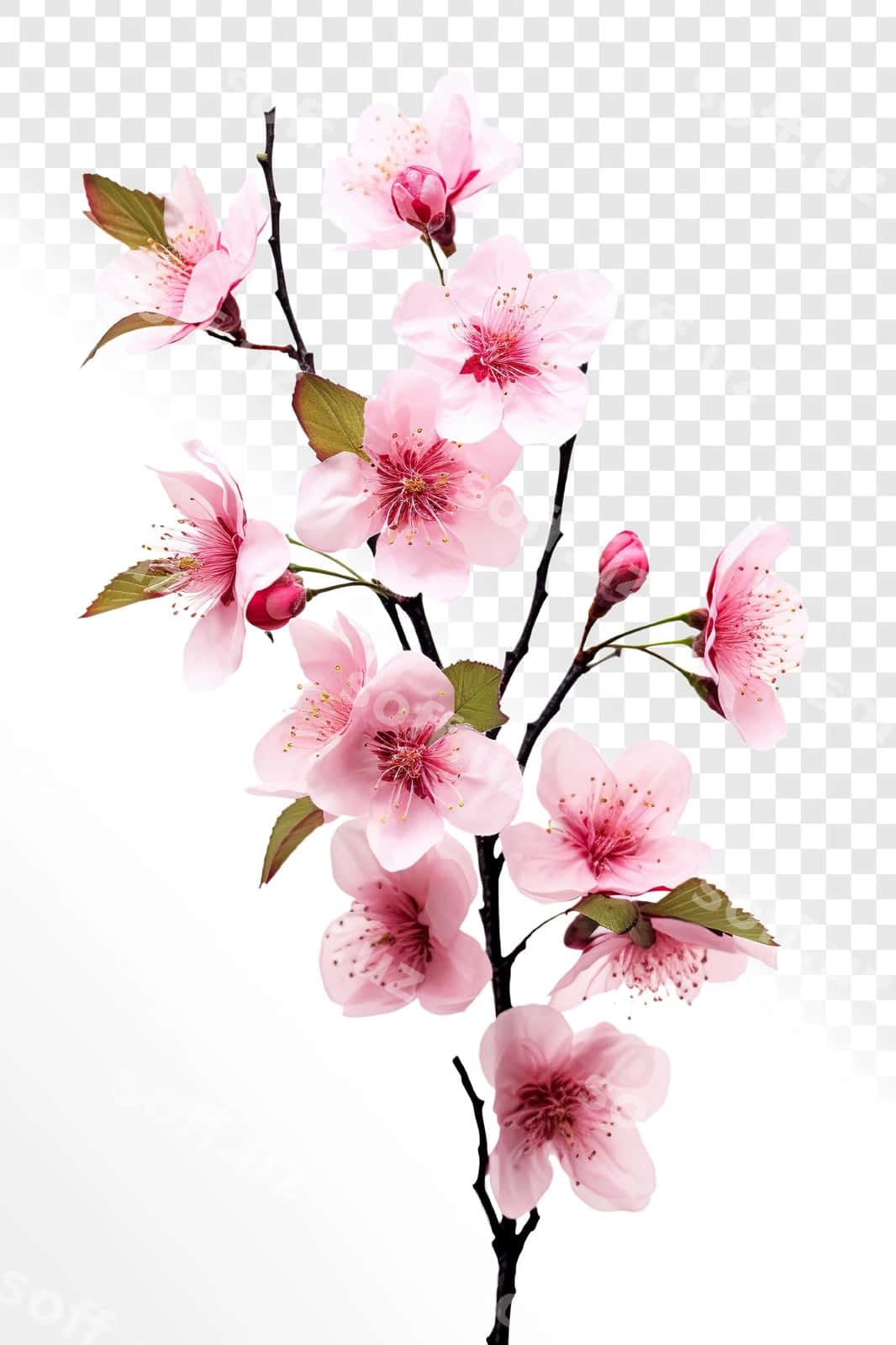 Sakura gullari shaffof orqa fon | Sakura flowers transparent background 1
