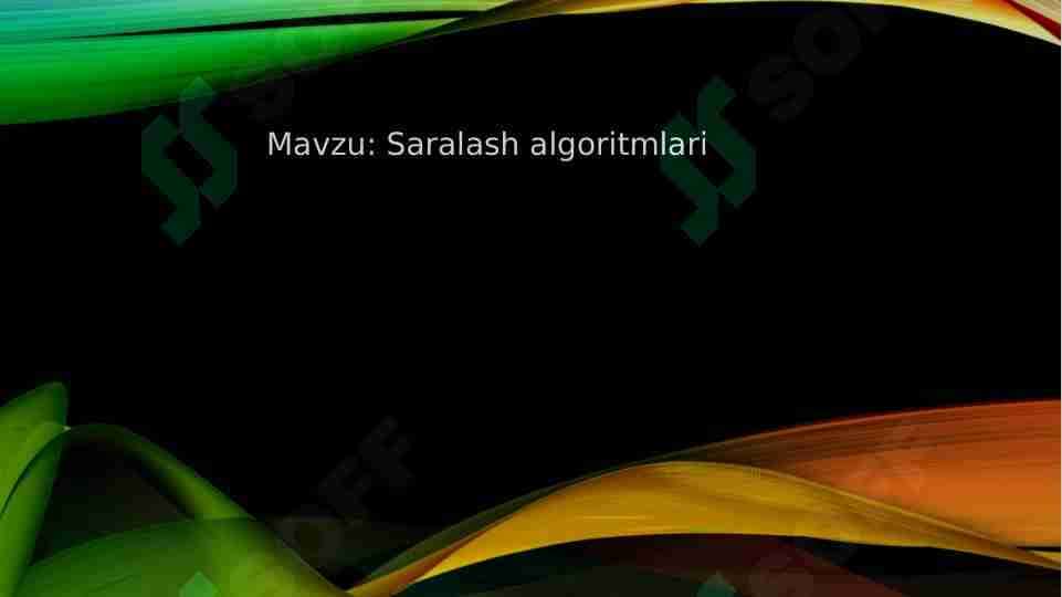 Saralash algoritmlari