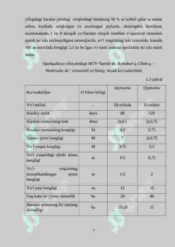 Avtomobil yoʻllarini qurish 7