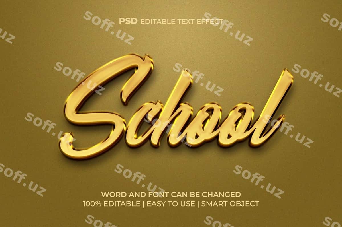 Maktab 3d matn effekt | School 3d text effect 1
