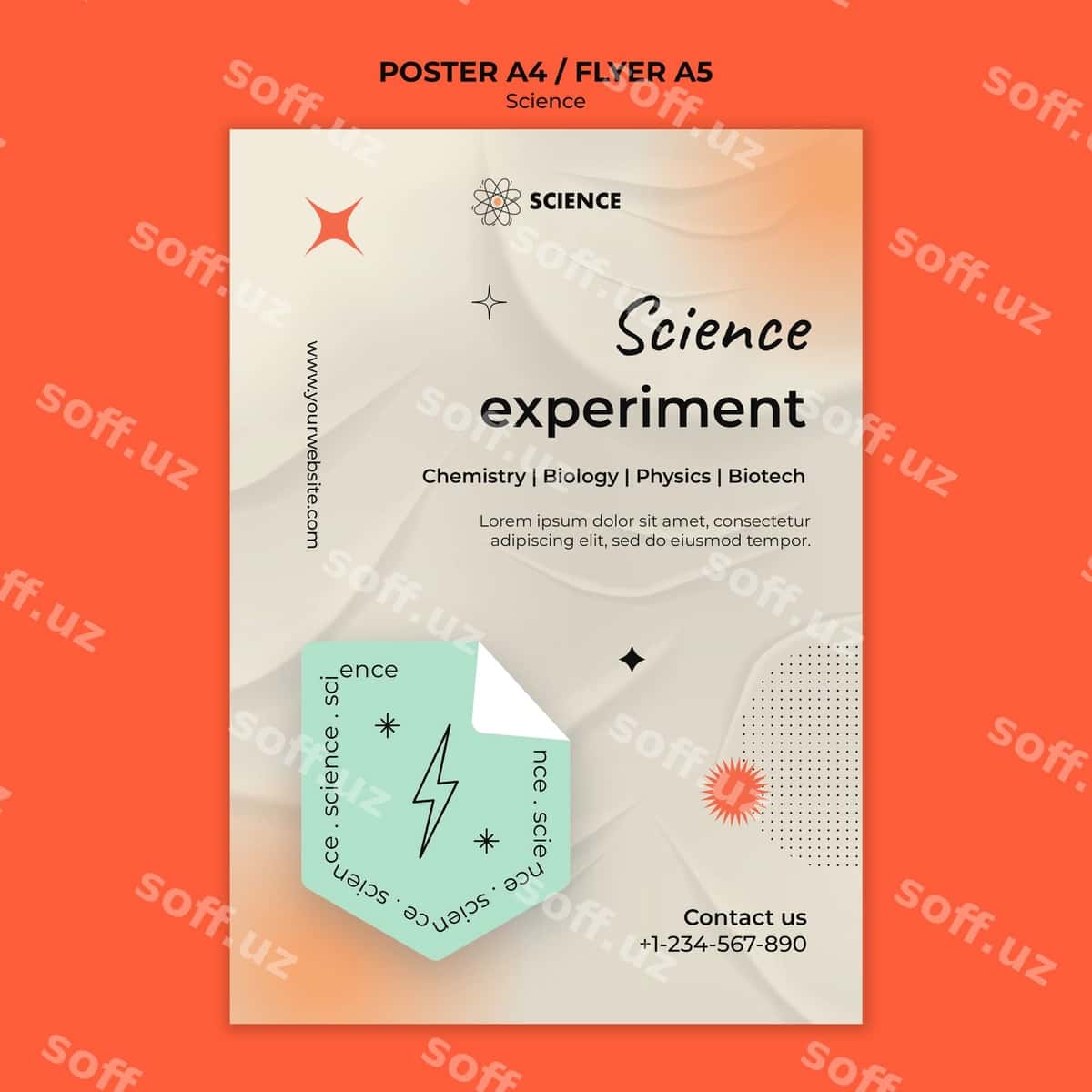 Fan shablon dizayni | Science template design 1