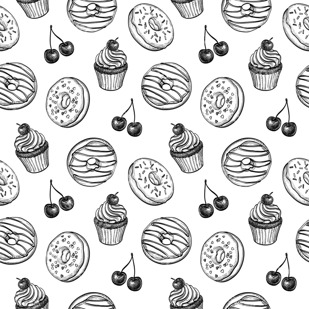 Shirinliklar bilan choksiz naqsh | Seamless pattern with sweets 1