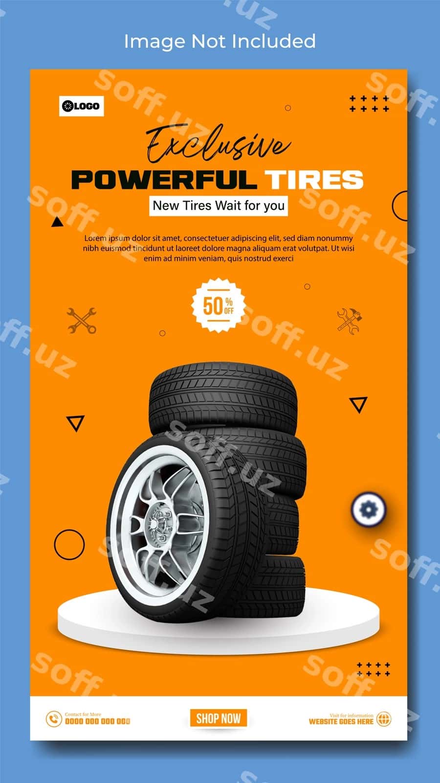 Fasllik shinnilar sotuvi hikoya shabloni | Seasonal tires sale story template 1