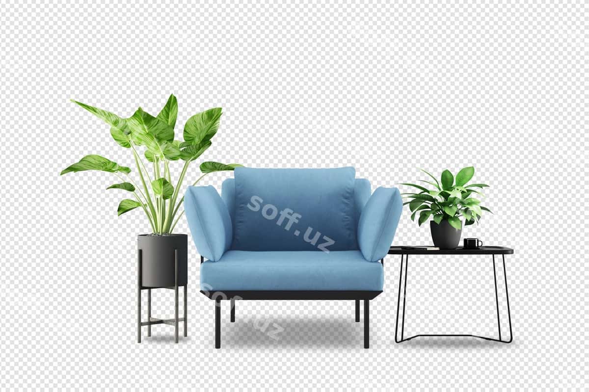 Ichki meblelar komplekti 3D rendering | Set interior furniture 3d rendering 1