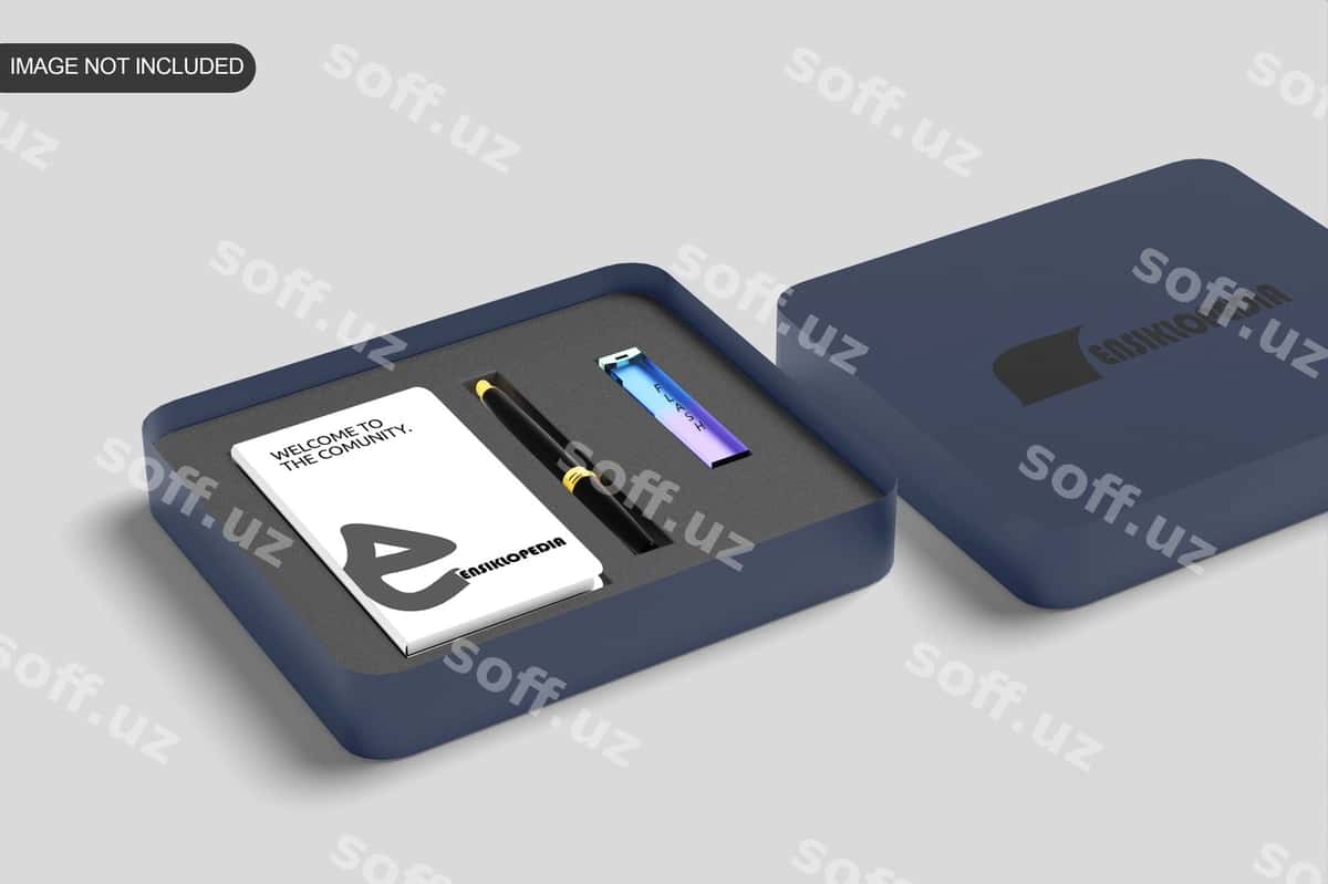 Komplekt ofis yozuvlar jihozlari namunasi | Set office stationery mockup 1