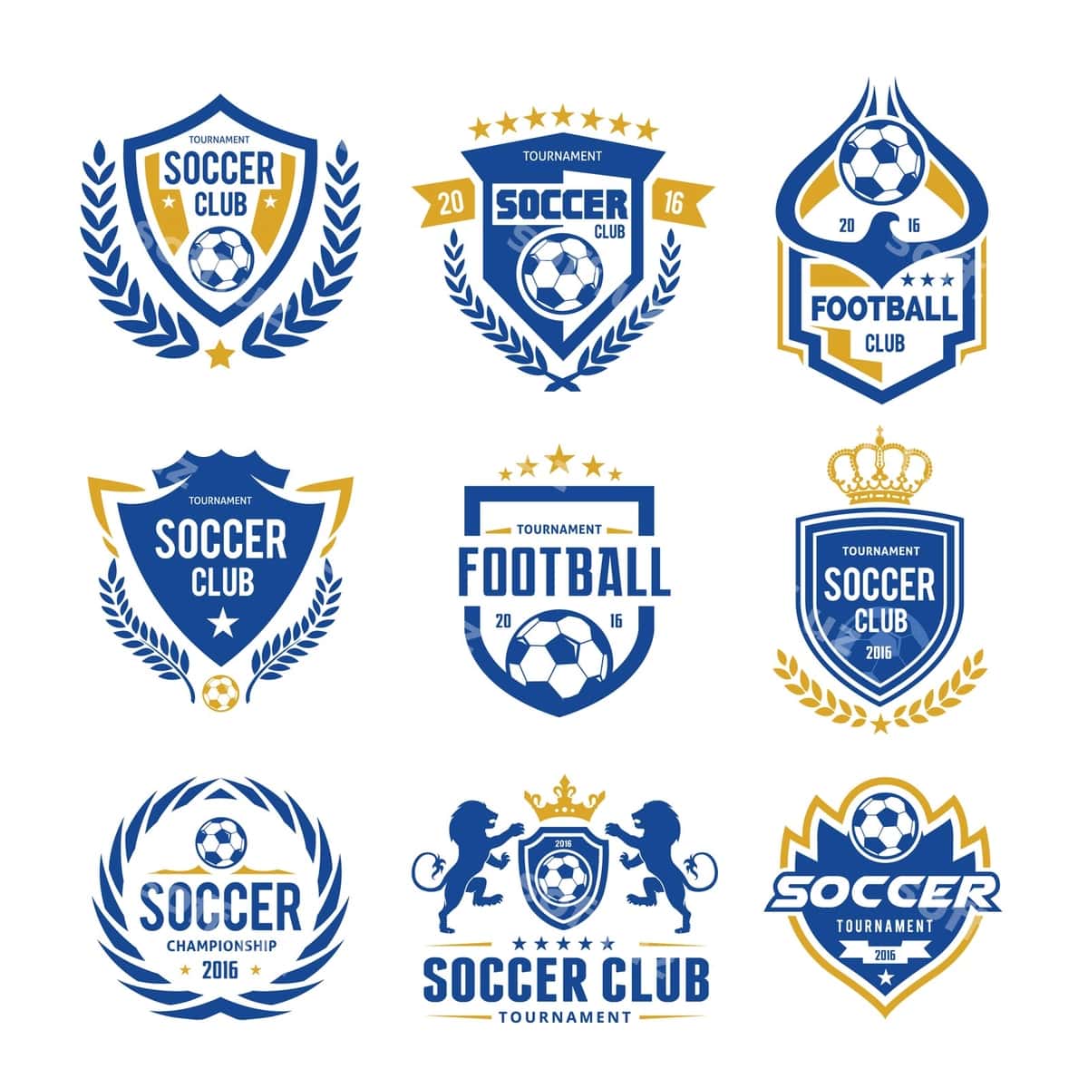 Futbol logotipi shablonini o'rnating | Set soccer football logo template 1