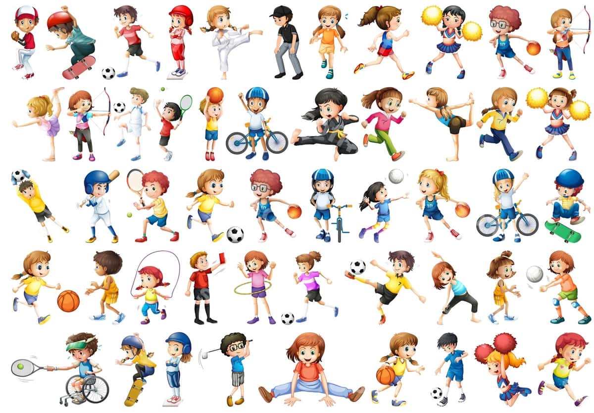 Sport bolalarning shaxsiyatini belgilash | Set sport kids character 1