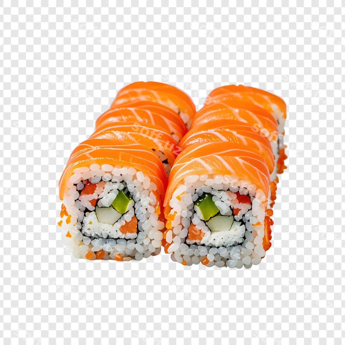 Sushi uchun shaffof orqa fonda oʻrnatish | Set sushi transparent background 1