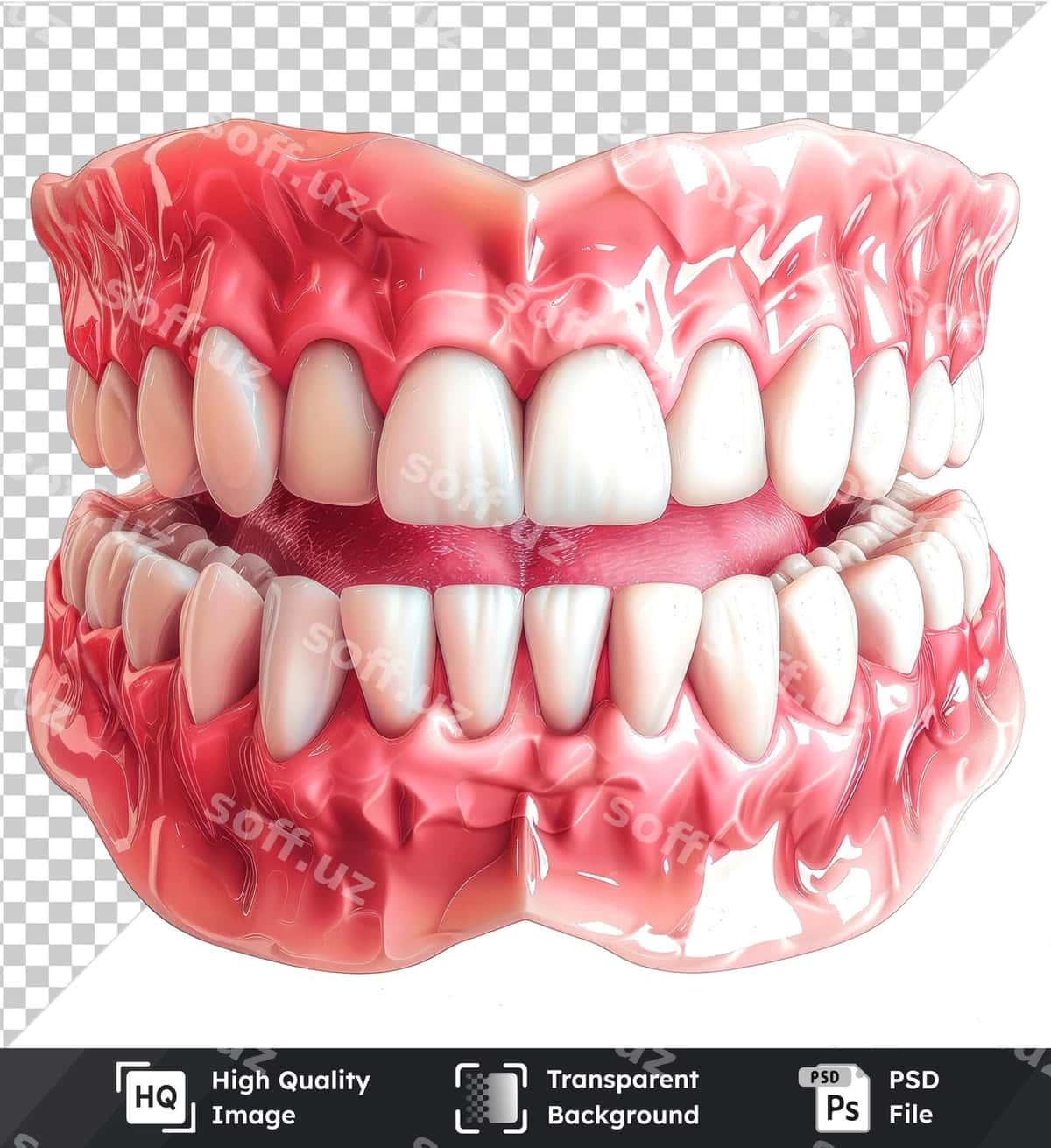 Tishlar to'plami ajraltirilgan shaffof orqa fonda | Set teeth isolated transparent background 1