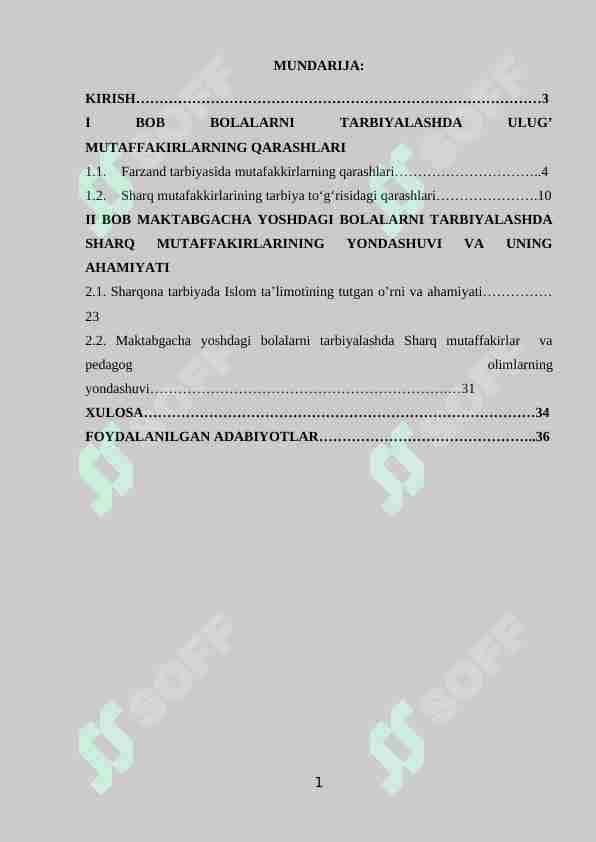 MAKTABGACHA YOSHDAGI BOLALARNI TARBIYALASHDA SHARQ MUTAFFAKIRLARINING YONDASHUVI 1