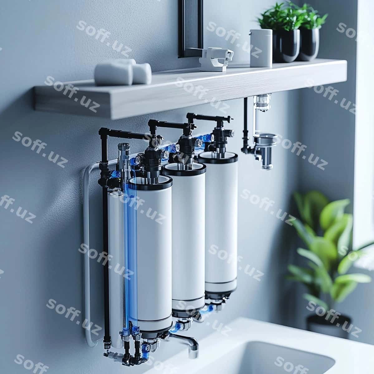 O'simliklar bilan polka o'simliklar bilan qozon u | Shelf with plants pot with plants it 1