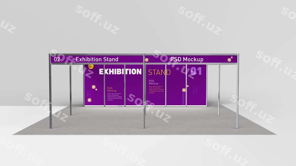 Shell sxema eksponatsiya stend modeli | Shell scheme exhibition booth mockup 1