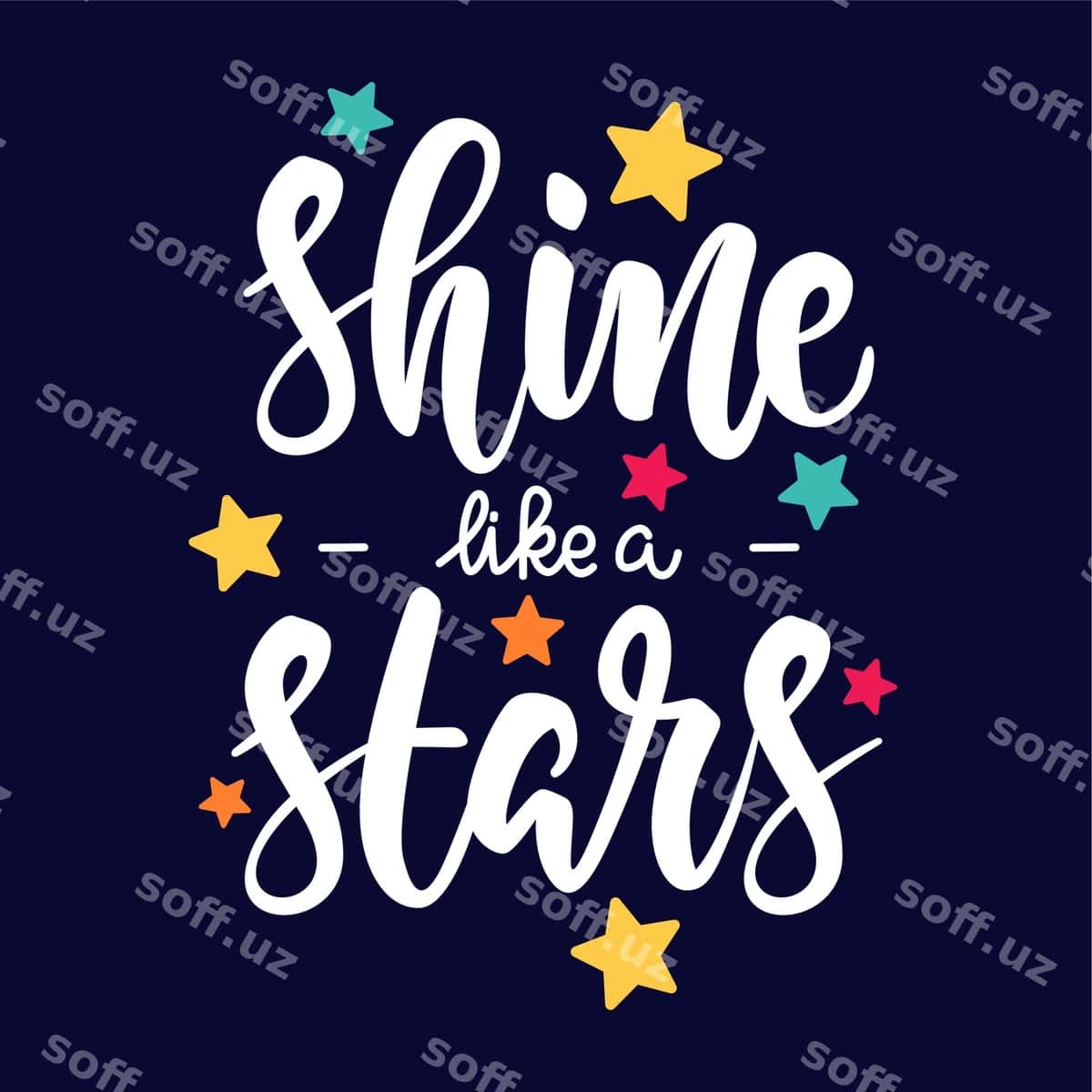 Yulduzlar kabi parqang poster xatosi | Shine like stars poster lettering 1