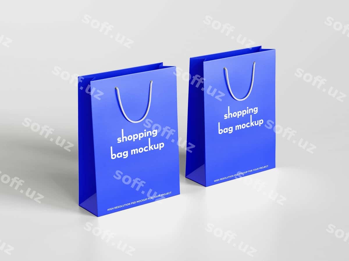 Xarid qilish sumkalarining maketlari dizayni | Shopping bag mockups design 1
