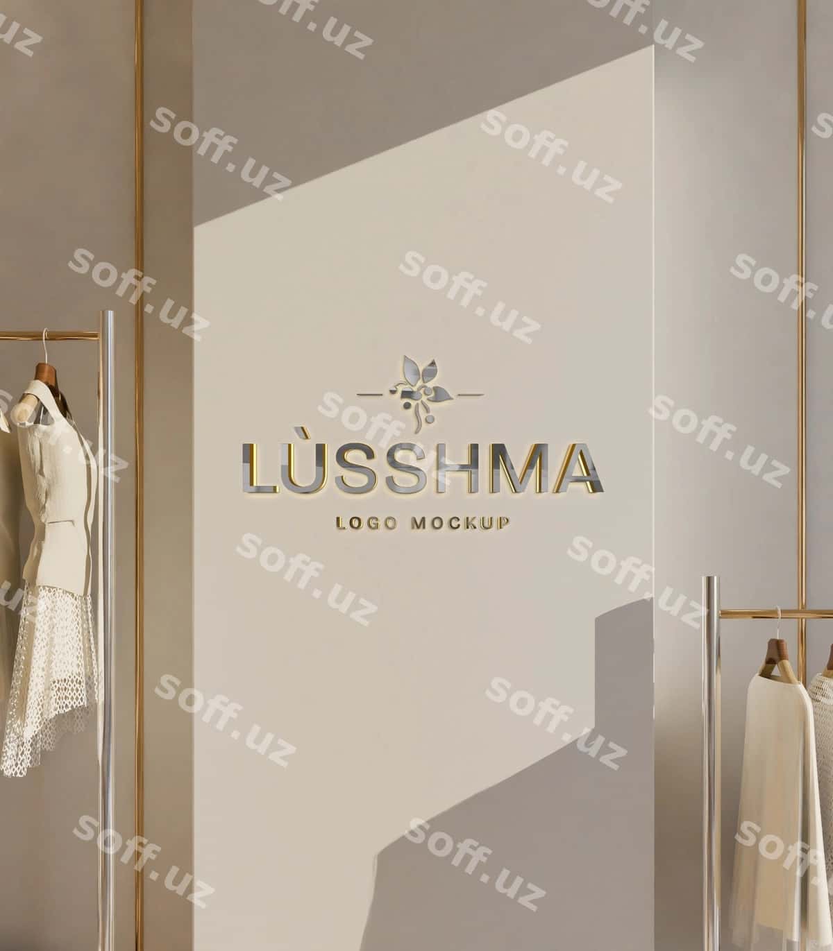 Mezonlar logo namunasi | Signage logo mockup 1