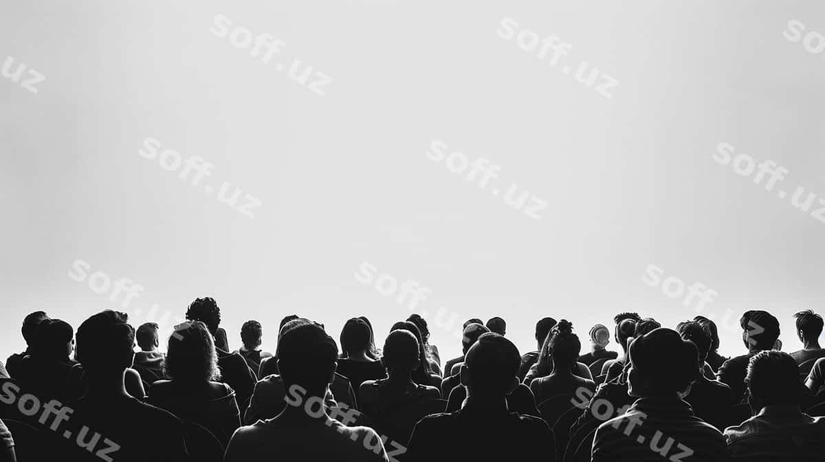 Siluet auditoriya oq orqa fonda | Silhouette audience white background 1